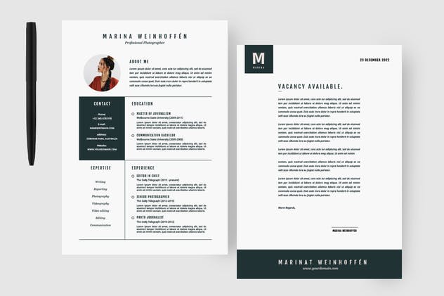 极简主义的求职简历模板 Minimal Resume & CV Template插图2