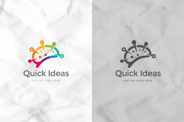 快速创意思维抽象Logo设计模板 Quick Ideas Logo Template插图2