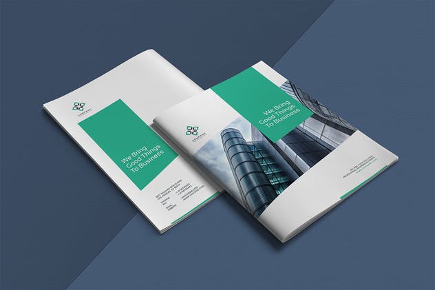 高端企业宣传画册设计INDD模板素材 Business Brochure Template插图(11)