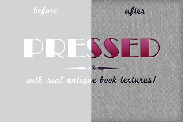 印花压纹布艺图层样式 Vintage Pressed Book Cloth Styles+插图(2)