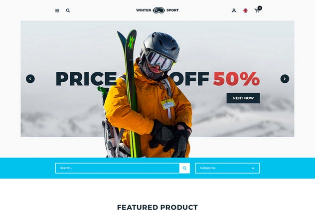 冬季运动 – 滑雪和滑雪板租赁电商外贸网站设计PSD模板 Winter Sport – Ski & Snowboard Rental PSD Template插图(3)