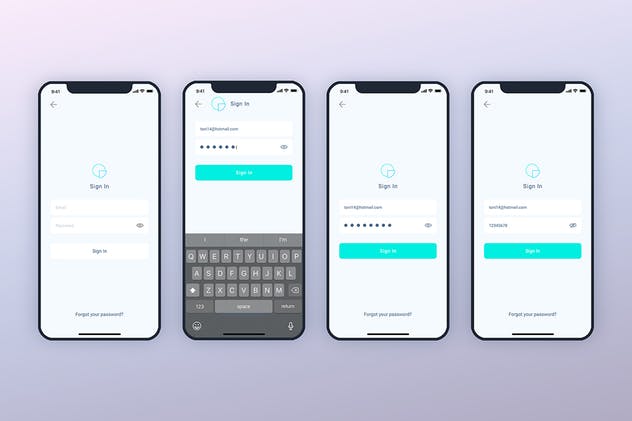 刘海屏手机APP登陆页面UI设计模板 SignIn SignUp Mobile Ui – FP插图(1)