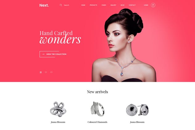 珠宝电商网站设计PSD模板 Jewelry Shop – eCommerce Photoshop Template插图(1)