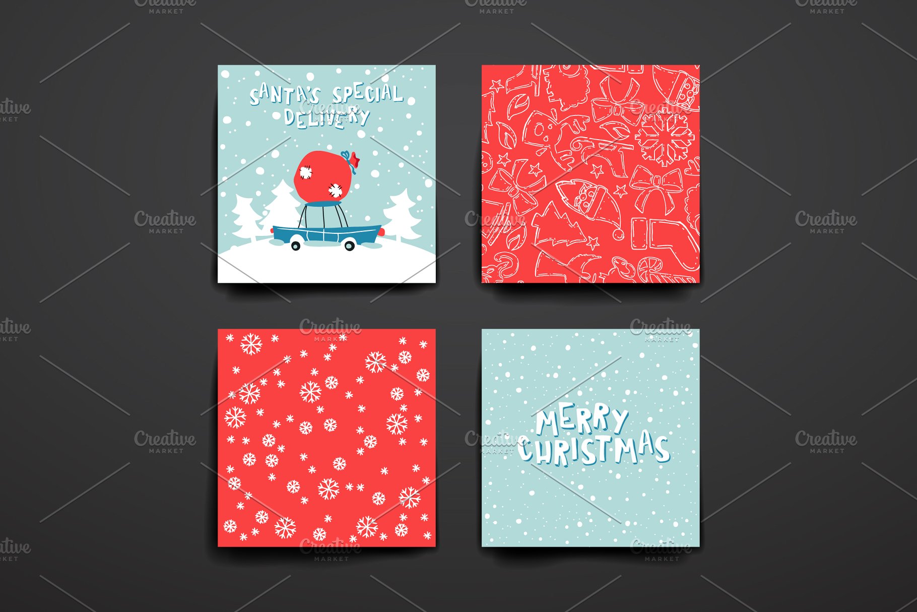 圣诞节日贺卡卡片模板 Merry Christmas Card Templates插图(7)