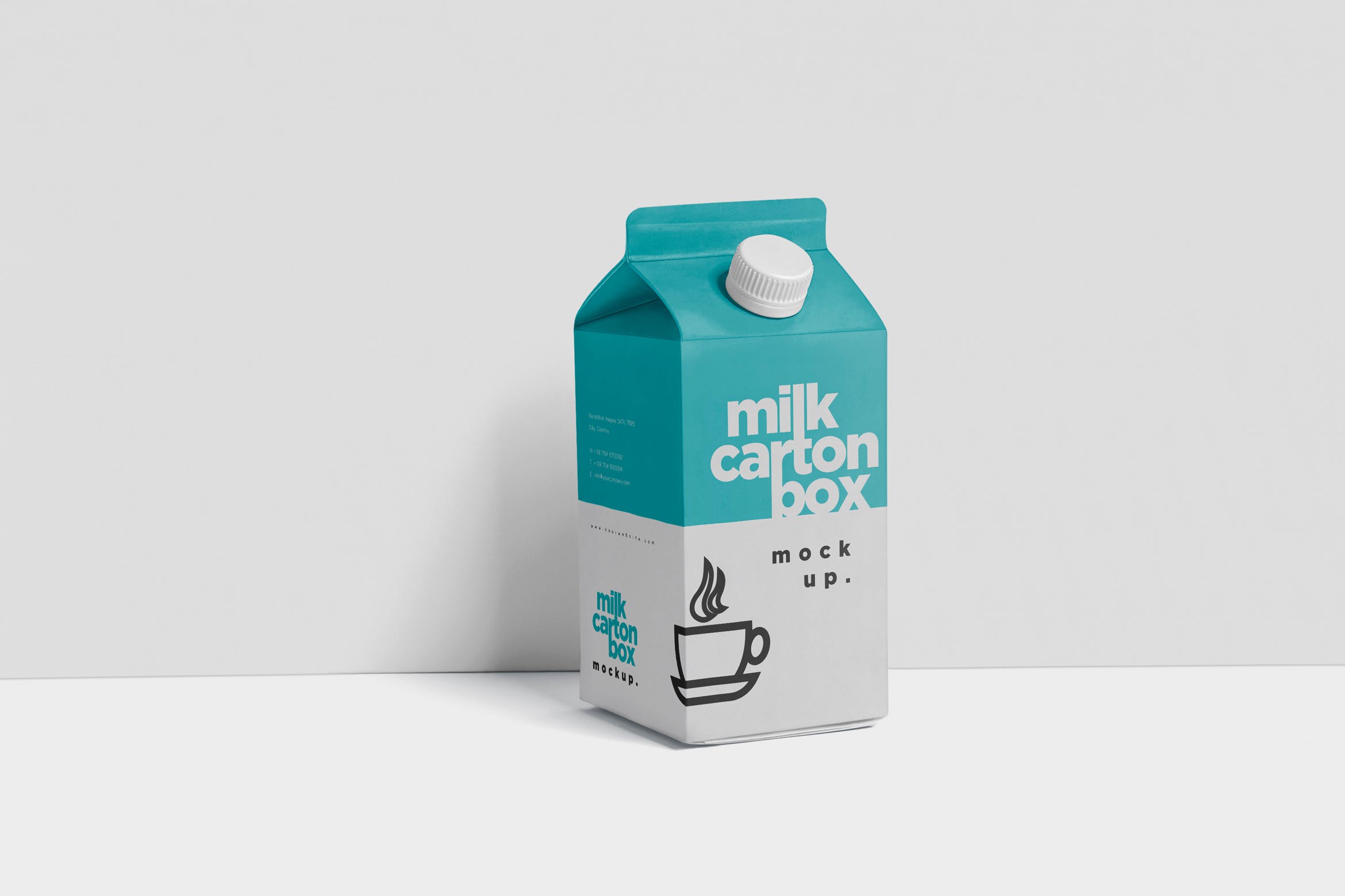 果汁/牛奶饮料纸盒包装效果图样机 Juice – Milk Mockup in 500ml Carton Box插图