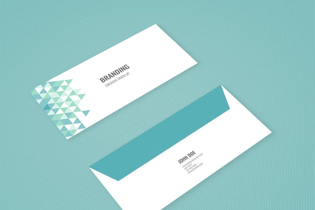 企业品牌办公用品样机模板 Branding Identity Mock Up – Teal Tirangles插图(8)