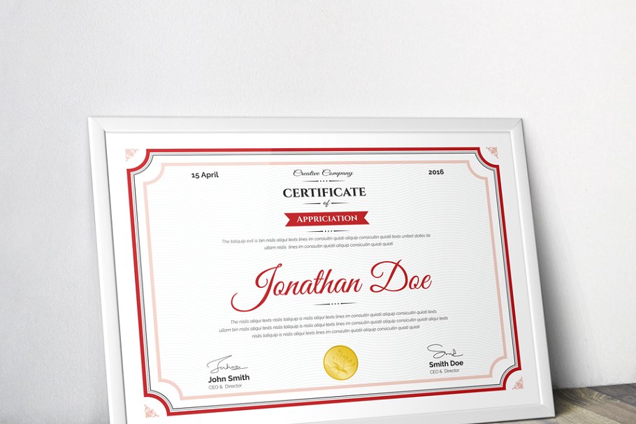 经典证书颁奖授权文件模板 Clean Certificate Template插图4
