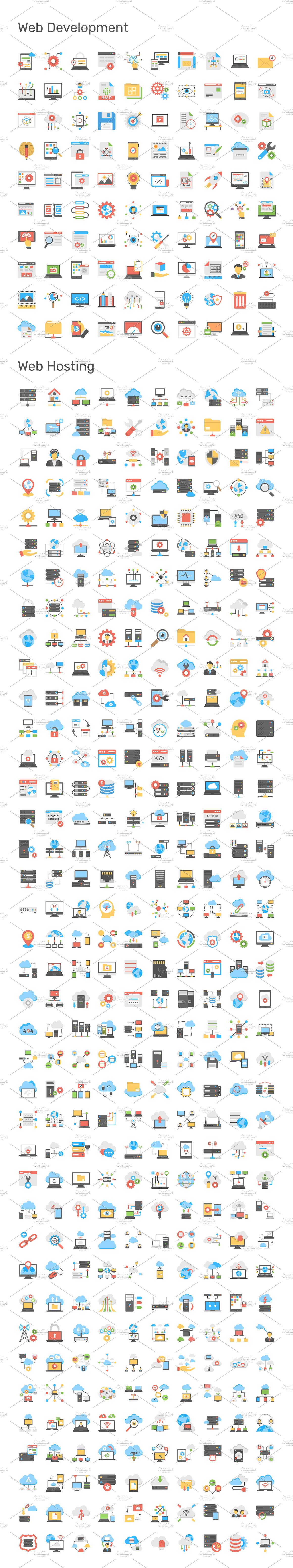 9690枚量贩式扁平化风格图标大礼包 9690 Flat Icons Pack插图(22)