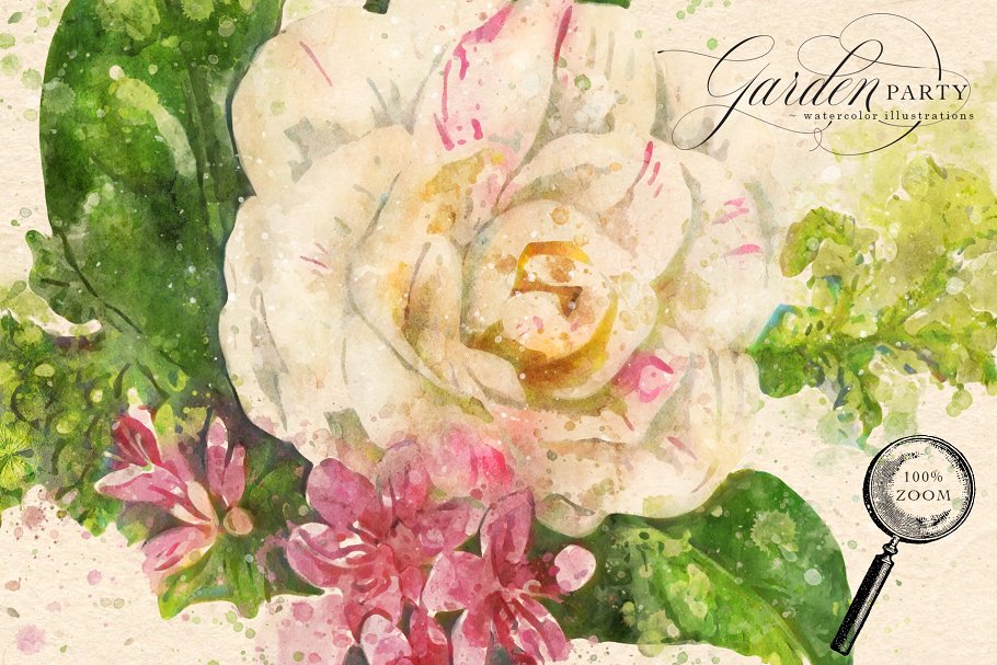 花园派对水彩剪贴画 Garden Party Watercolor Graphics插图(10)