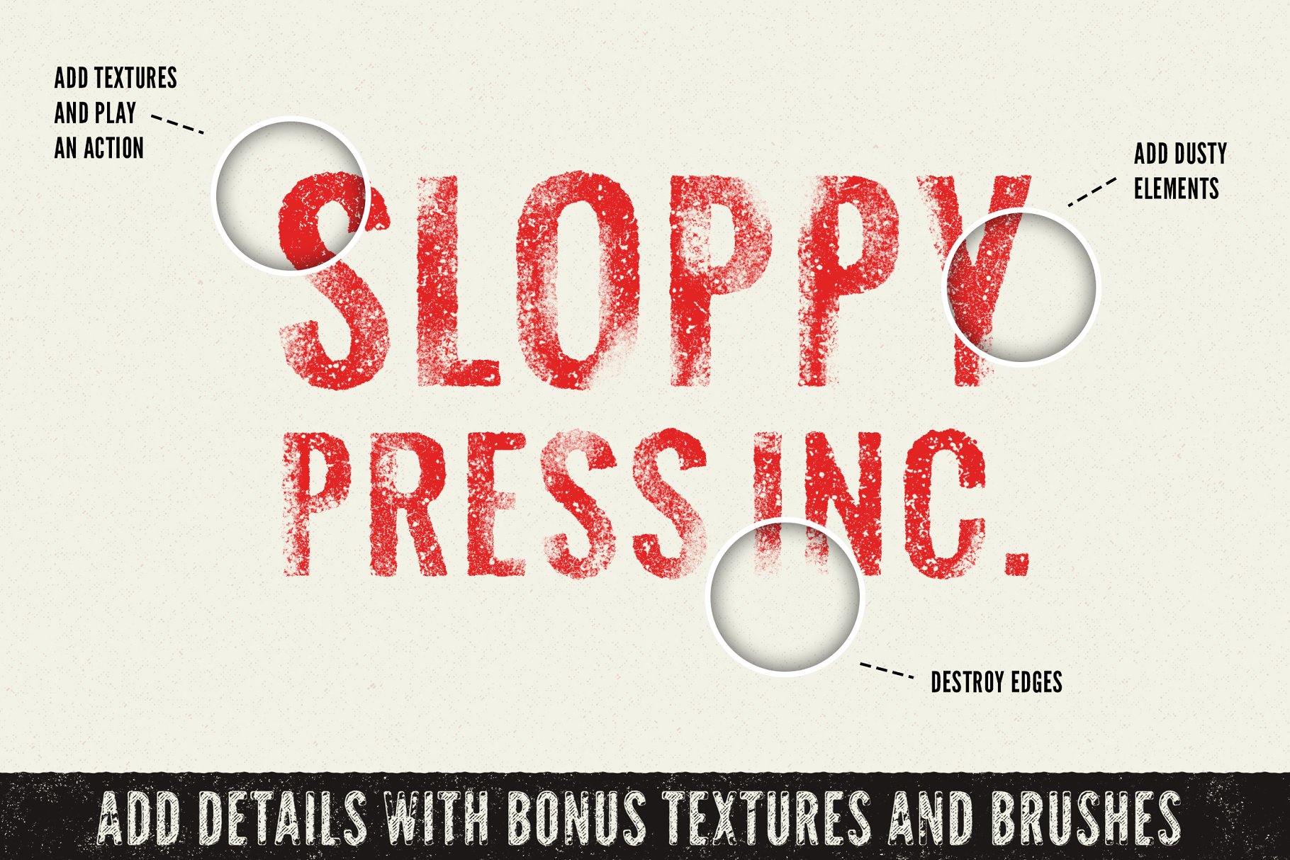 复古手工印刷文本图层样式 Sloppy Press Inc.插图3