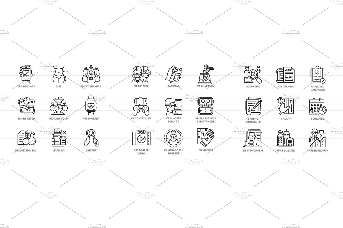 300枚高质量图标集合 Innovicons BW Icons Bundle插图(6)