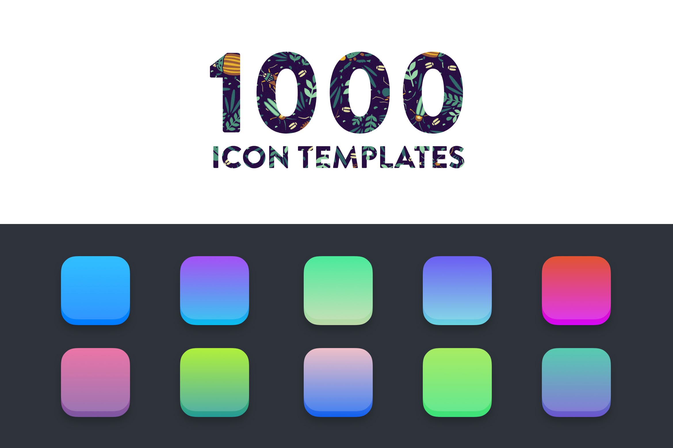 1000种iOS图标背景配色方案设计素材 1000 iOS Icon Templates插图