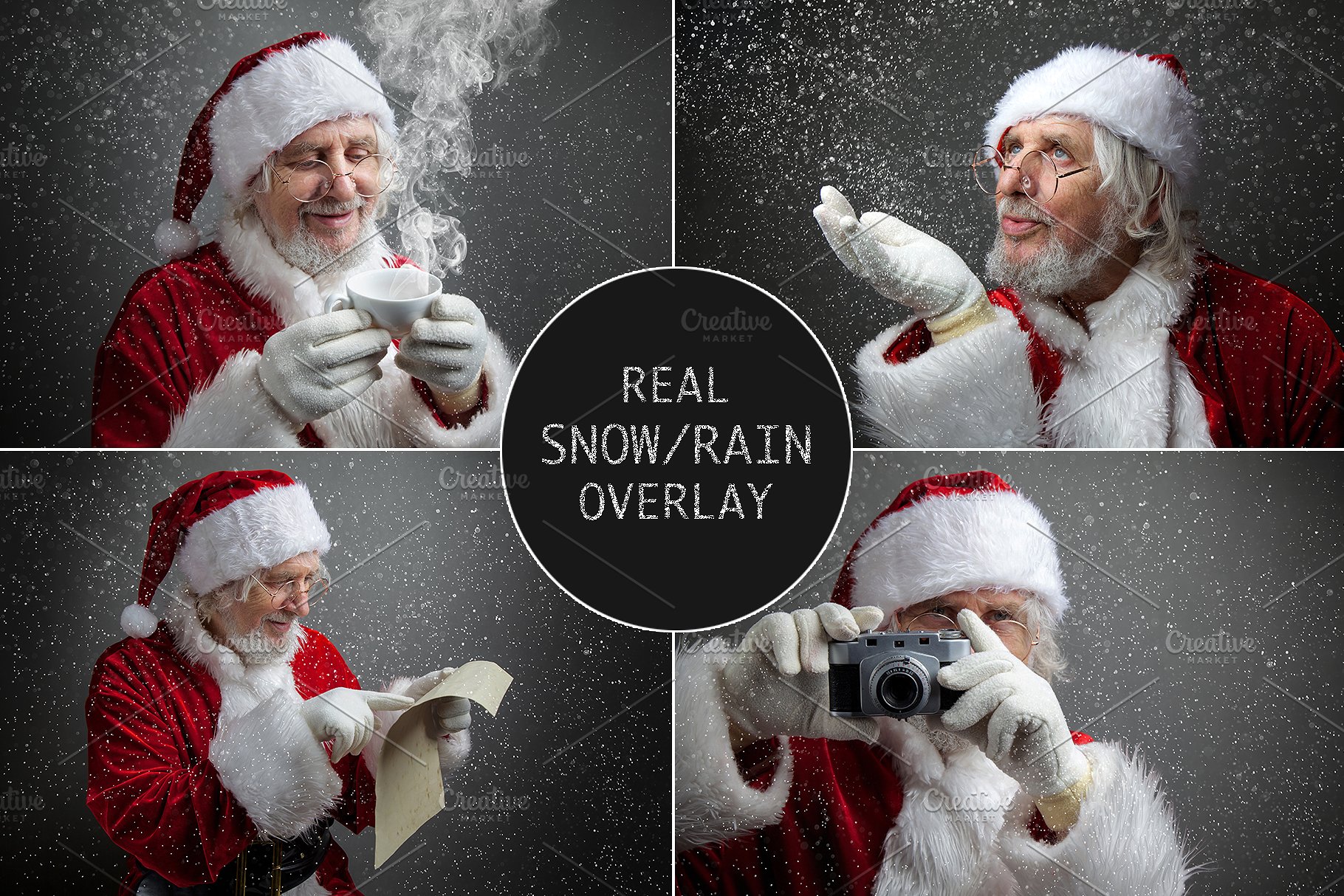 逼真飘雪雪景叠层背景 Real Snow-Rain overlays collection插图1