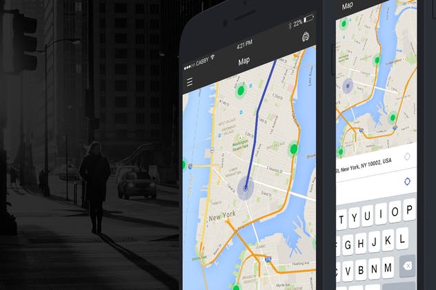 打车应用APP UI套件出行应用UI模板 Cabby — Taxi Service Mobile App UI插图3