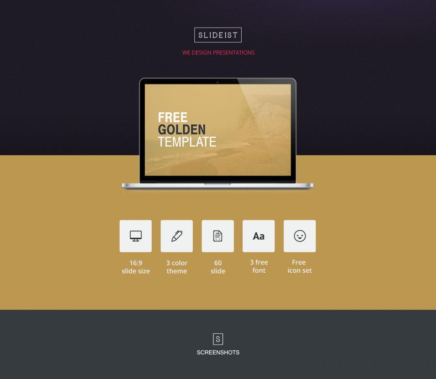 黄金配色免费PPT模板 GOLDEN Free Powerpoint Presentation [POTX]插图