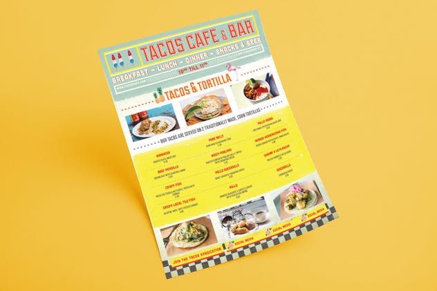 多彩热带风情餐厅菜单设计模板 Colorful Tropical Menu插图(1)