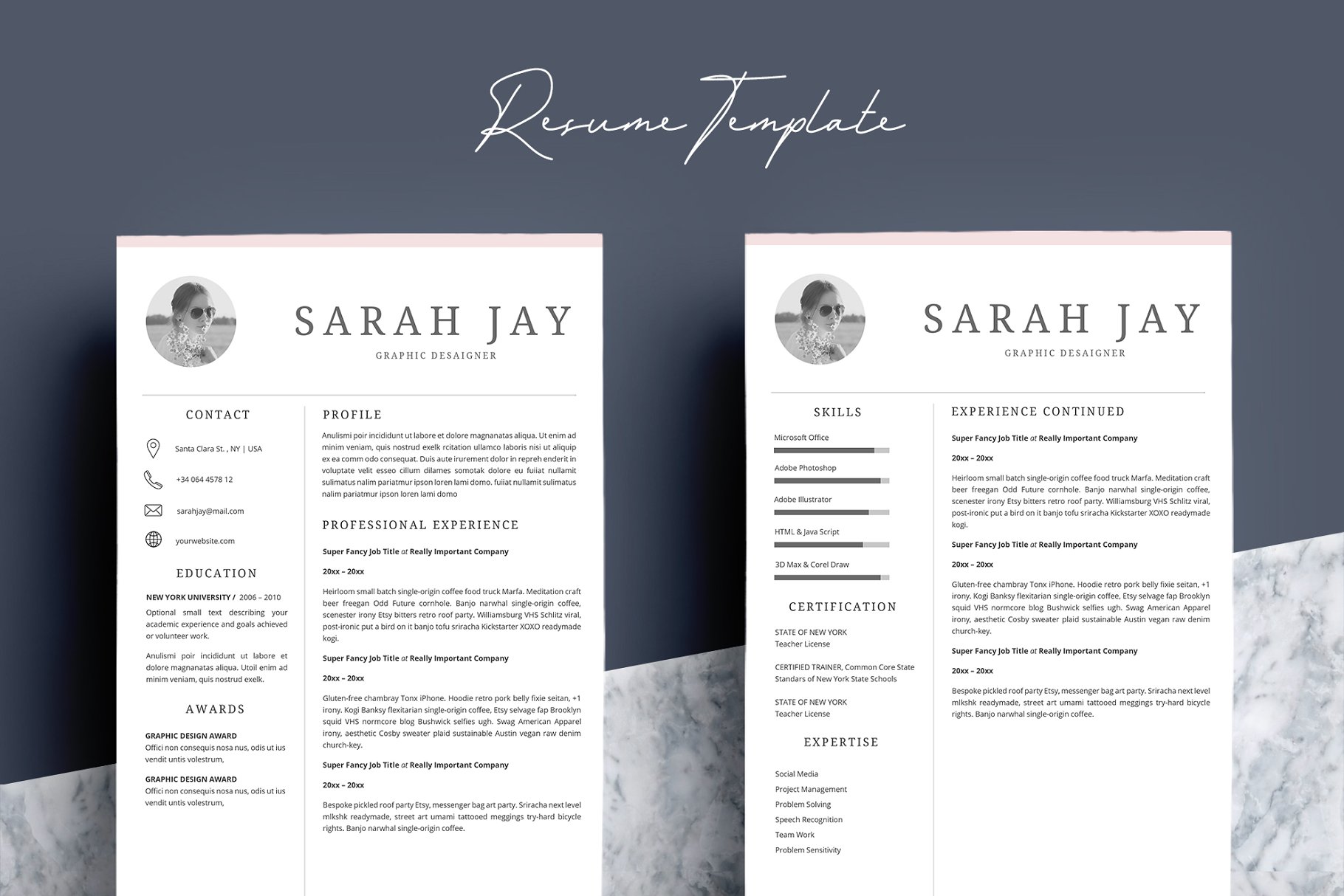 现代简约实用简历模板 Resume Template 4 pages | Clean插图(3)