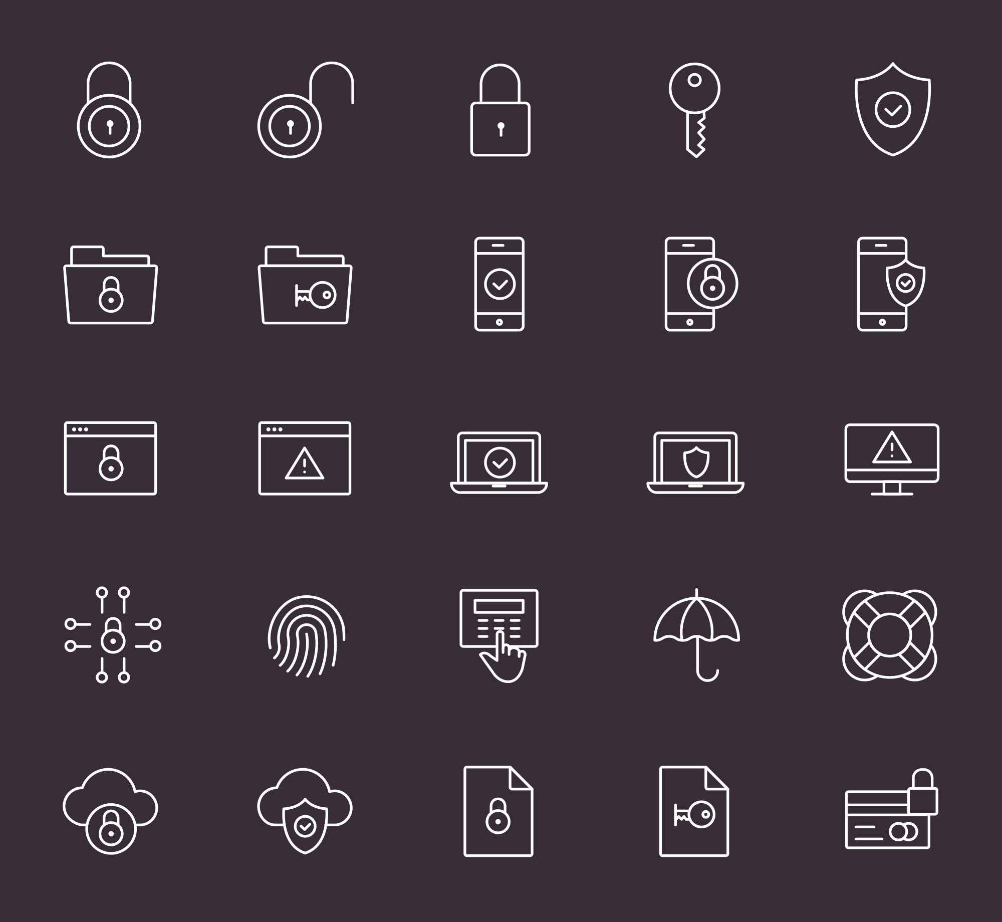 25枚安全相关主题矢量图标素材 25 Security Icons插图(1)