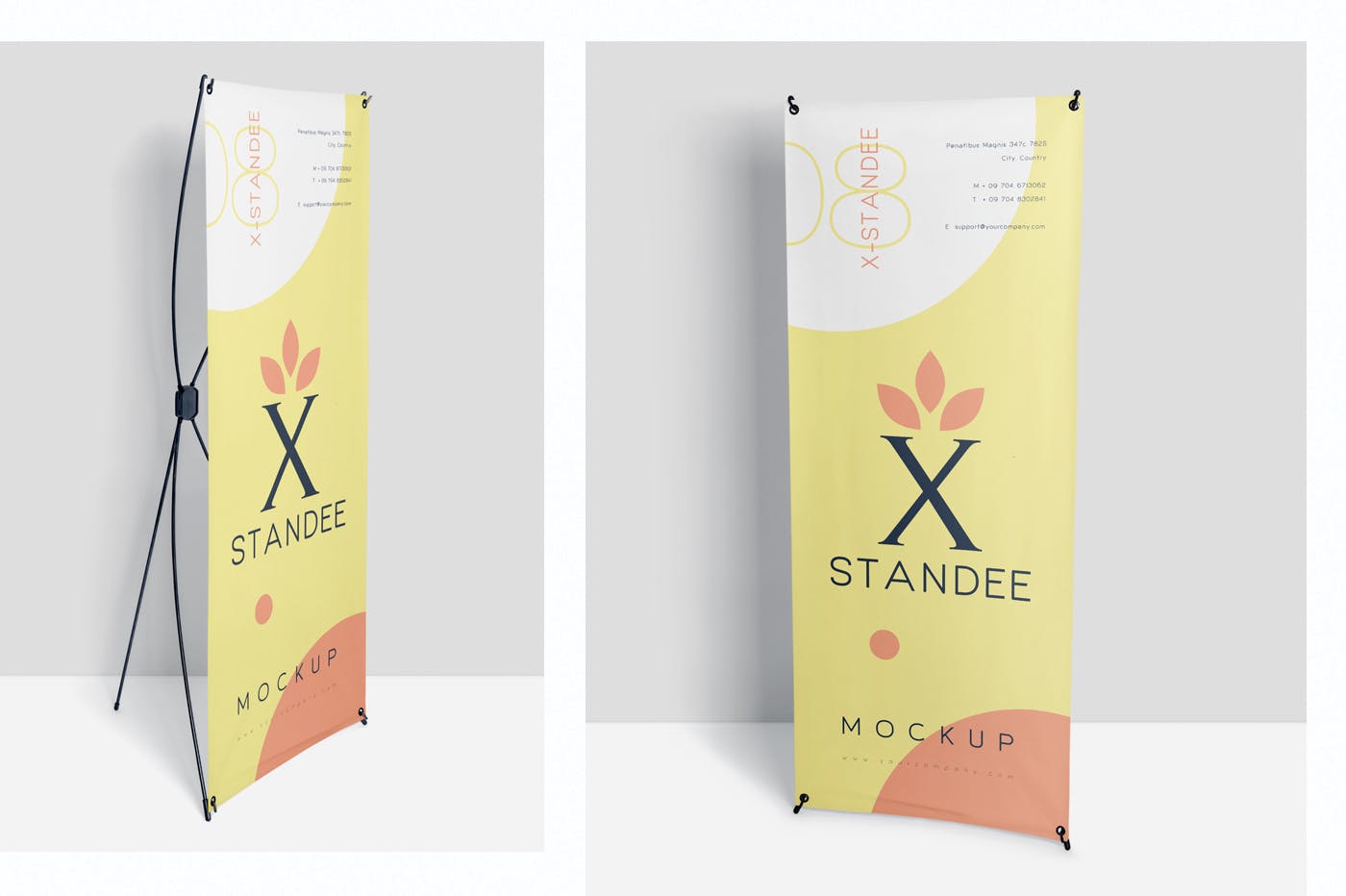 X展架广告海报设计预览图样机 X Standee PSD Mockups插图1