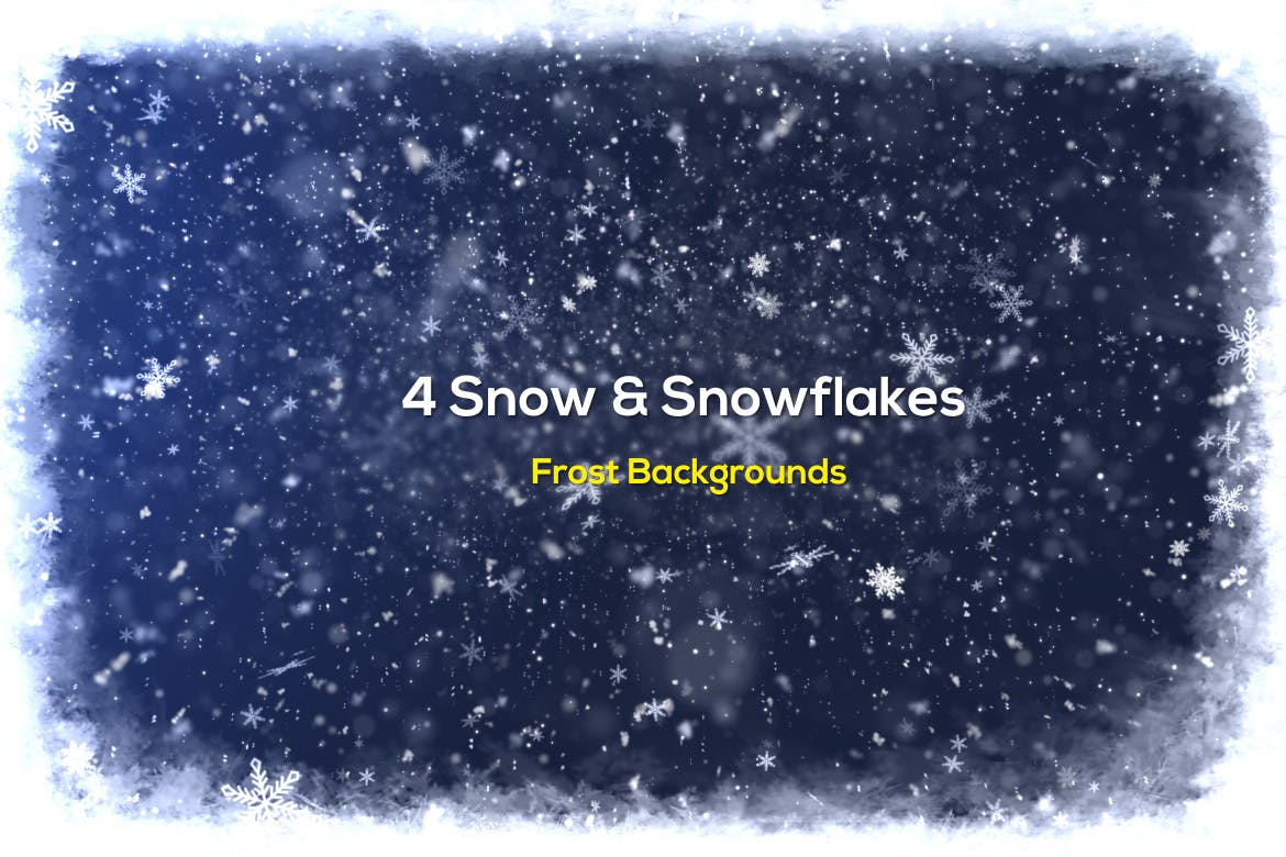雪花纷飞冰霜漫天圣诞节高清背景图素材 Snow Frost Backgrounds插图1