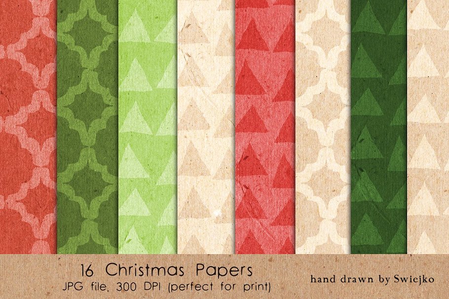 圣诞节假日主题纸张纹理 Christmas Patterns – Paper插图(1)