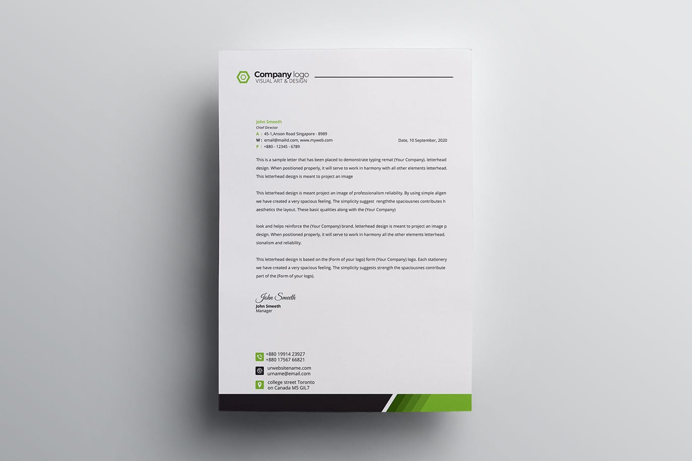 超超超简单企业品牌信纸信笺设计模板 Letterhead插图2