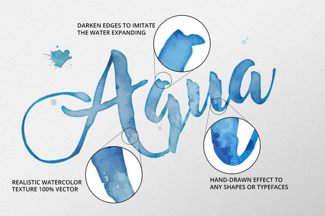 15款高品质水彩纹理和55款水彩飞溅和画笔AI笔刷 AquaLab – Vector Watercolor Effect插图(1)