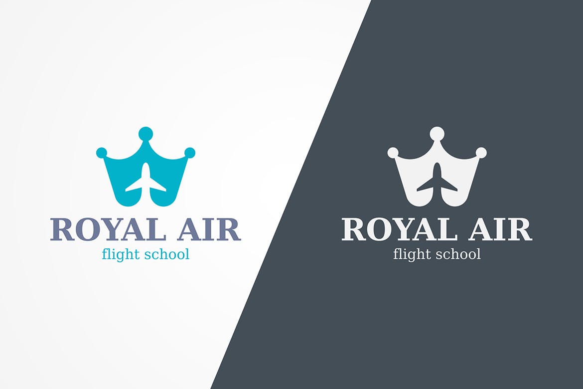 航空飞行学院校徽标志设计模板 Plane Logo Template插图(1)