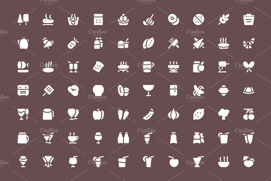 325+食物食品美食简餐矢量图标  325+ Food Vector Icons插图(2)