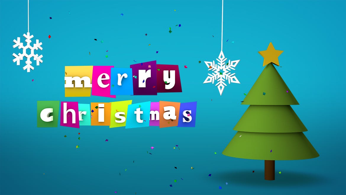 3D设计风格圣诞节主题背景PSD模板 Merry Christmas插图(5)