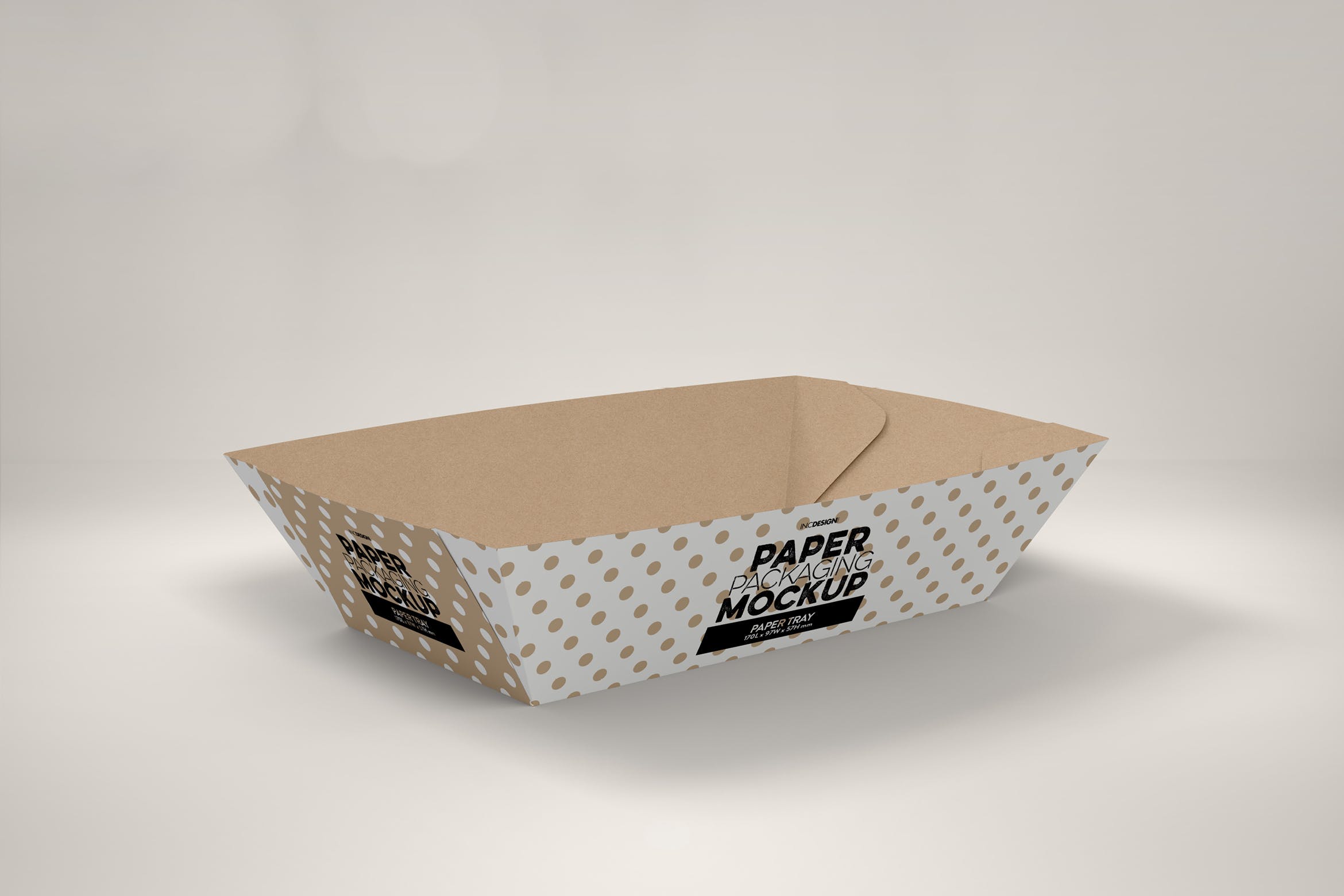 创意纸盘包装设计效果图样机模板 Paper Tray 1 Packaging Mockup插图