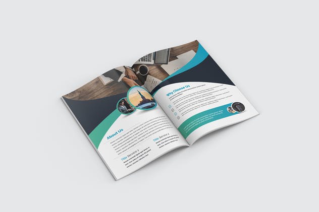 双折页企业介绍/年度报告设计模板 Bifold Brochure插图(7)