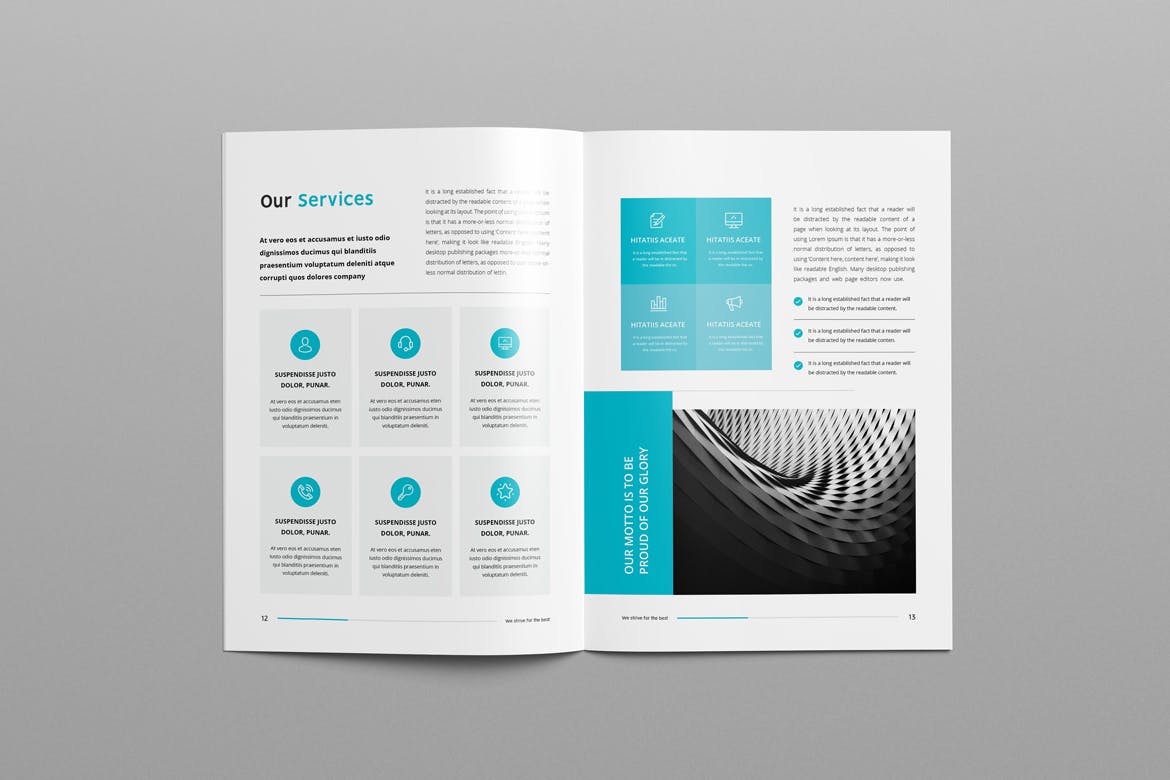 专业干净现代时尚的16P公司简介企业形象手册画册楼书杂志设计模板插图(3)