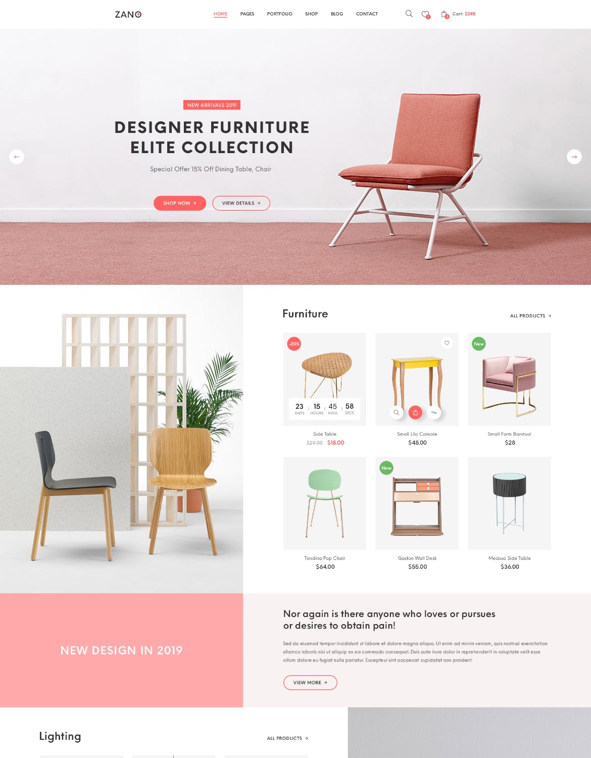 家具电子商务网上商城设计PSD模板 Zano | Furniture eCommerce PSD Template插图(4)