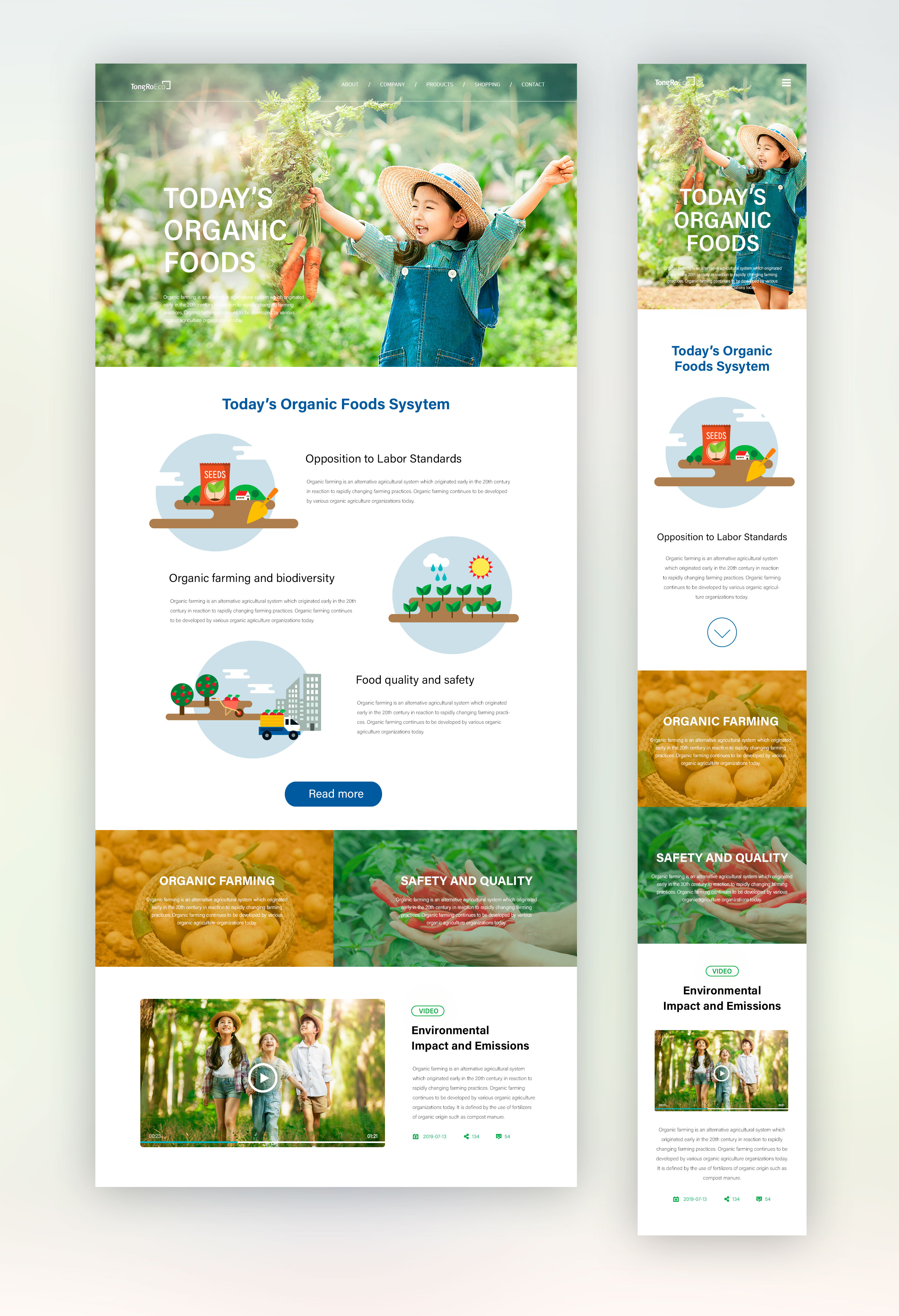 绿色健康有机食品主题网站PSD模板插图