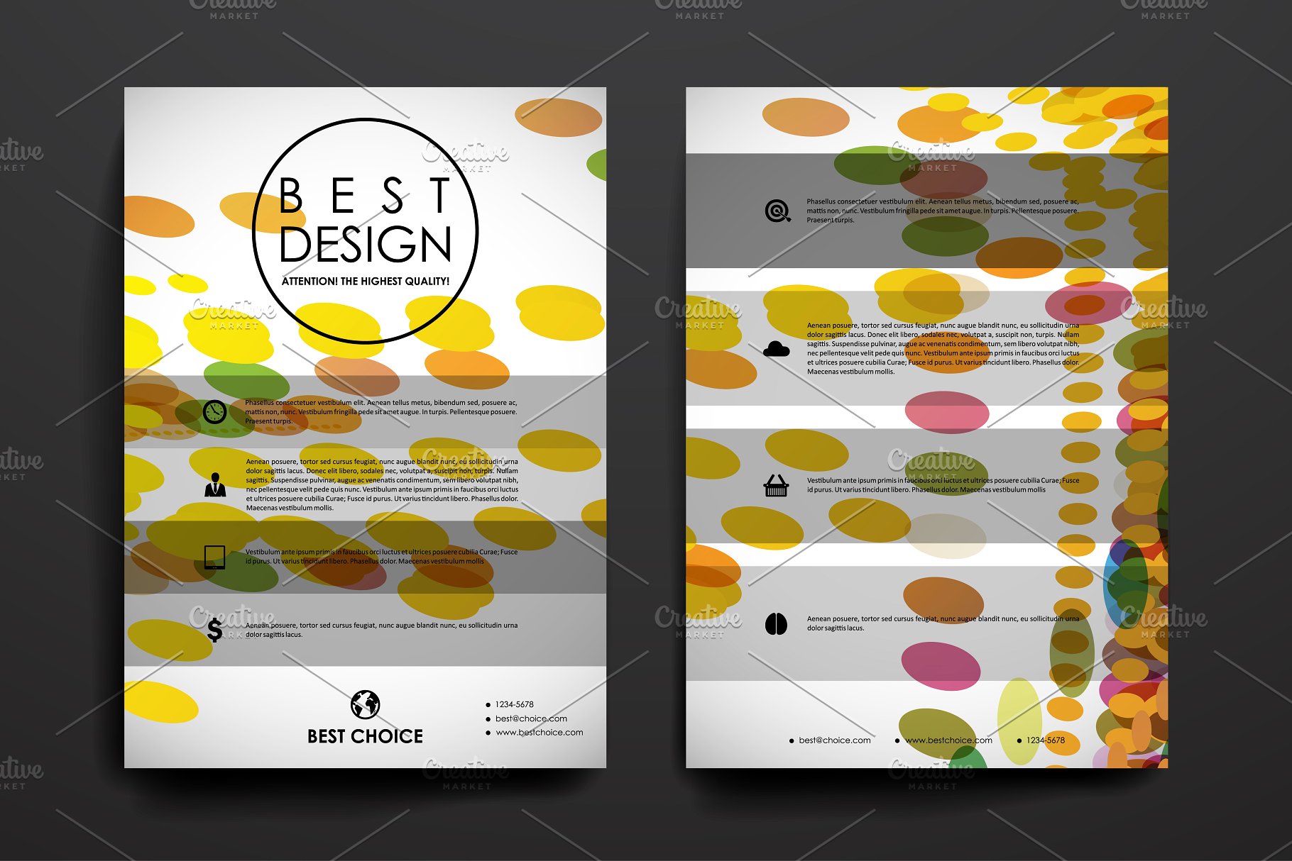 抽象彩色几何椭圆图形宣传册模板 Brochure Templates插图(4)