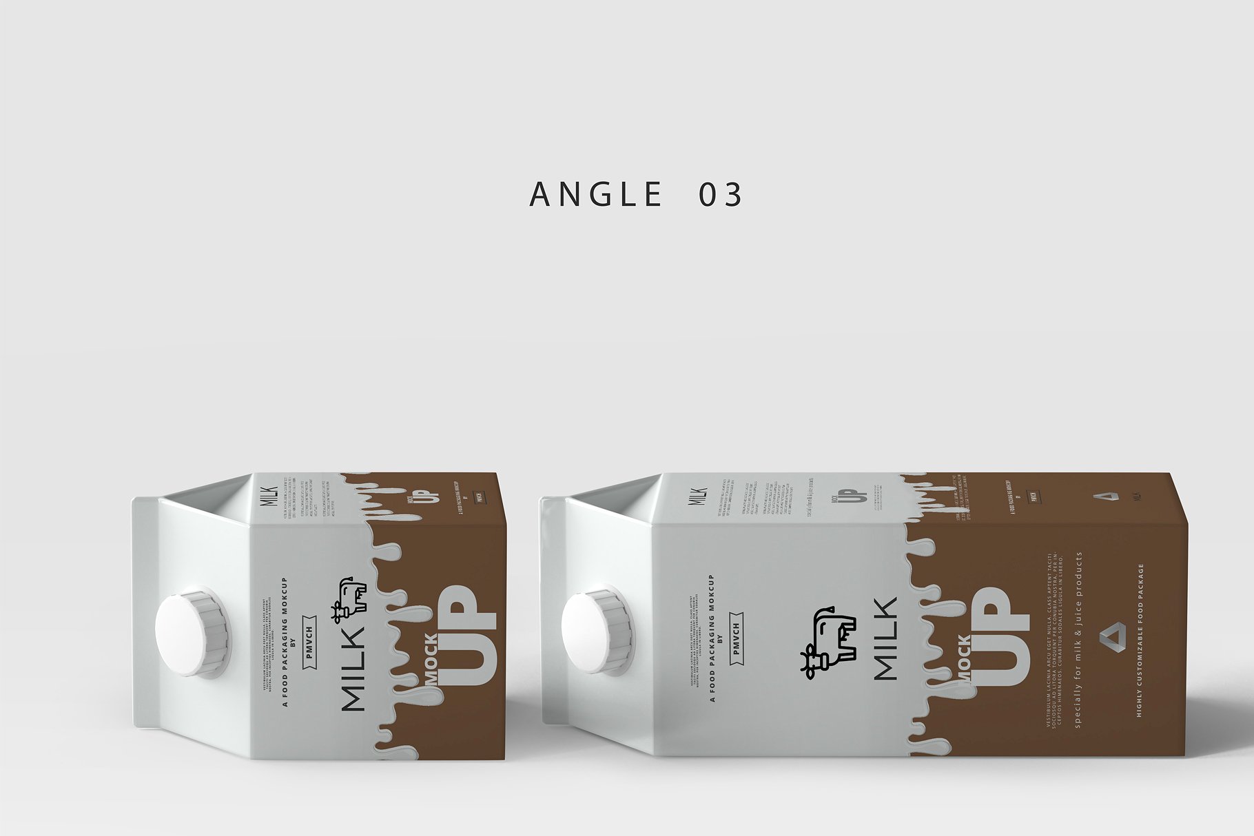 牛奶&果汁纸盒包装展示样机 Milk / Fruit Juice Carton Mockup [psd]插图(3)