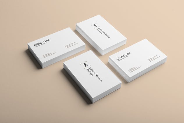 简约实用企业名片设计演示样机模板v3 Business Cards Mockup Vol. 3插图(1)