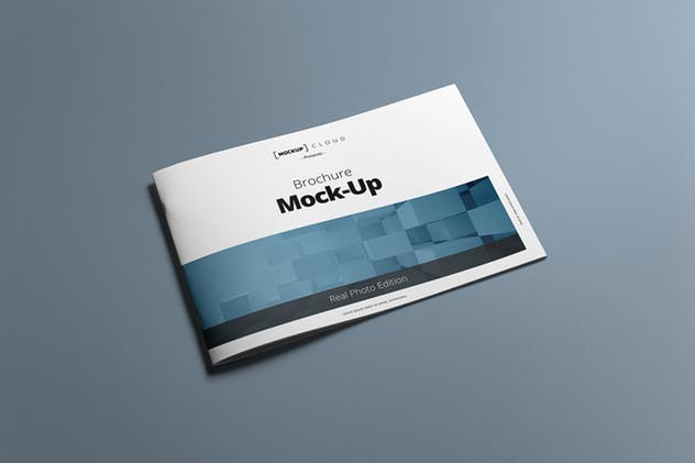 企业画册产品手册样机模板 Landscape Brochure Mockup插图3