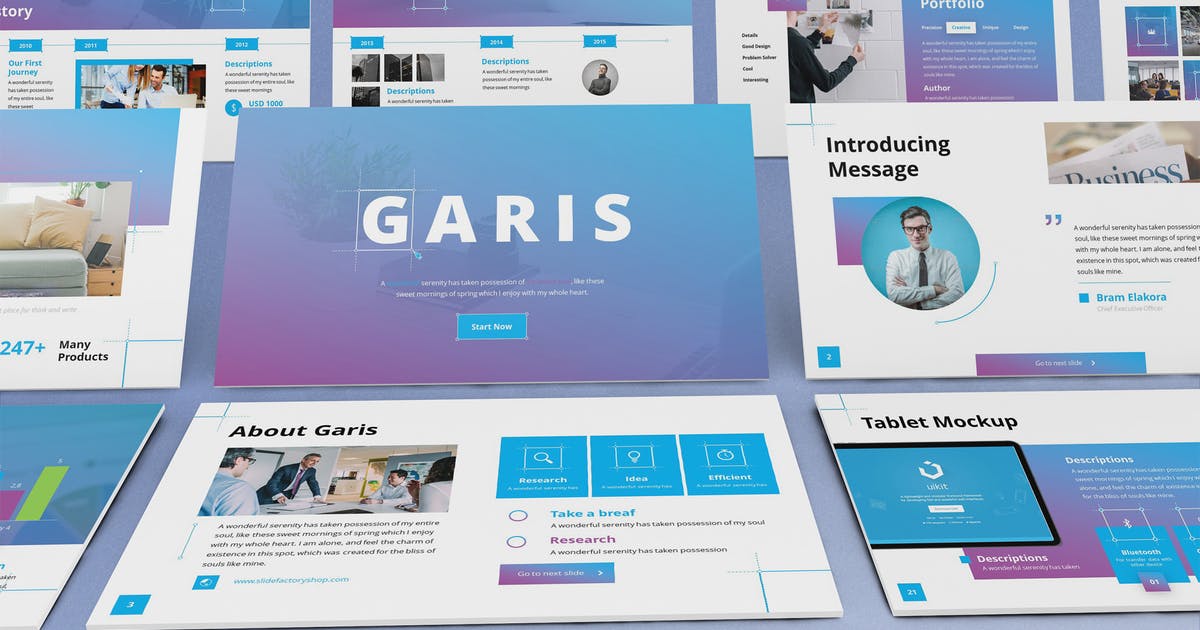 4A广告公司/设计服务机构宣传PPT模板 Garis – Graphic Design Powerpoint Template插图