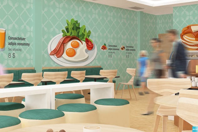 快餐店餐厅广告招牌商标样机 The Mockup Branding For Fast Food Outlets插图(5)