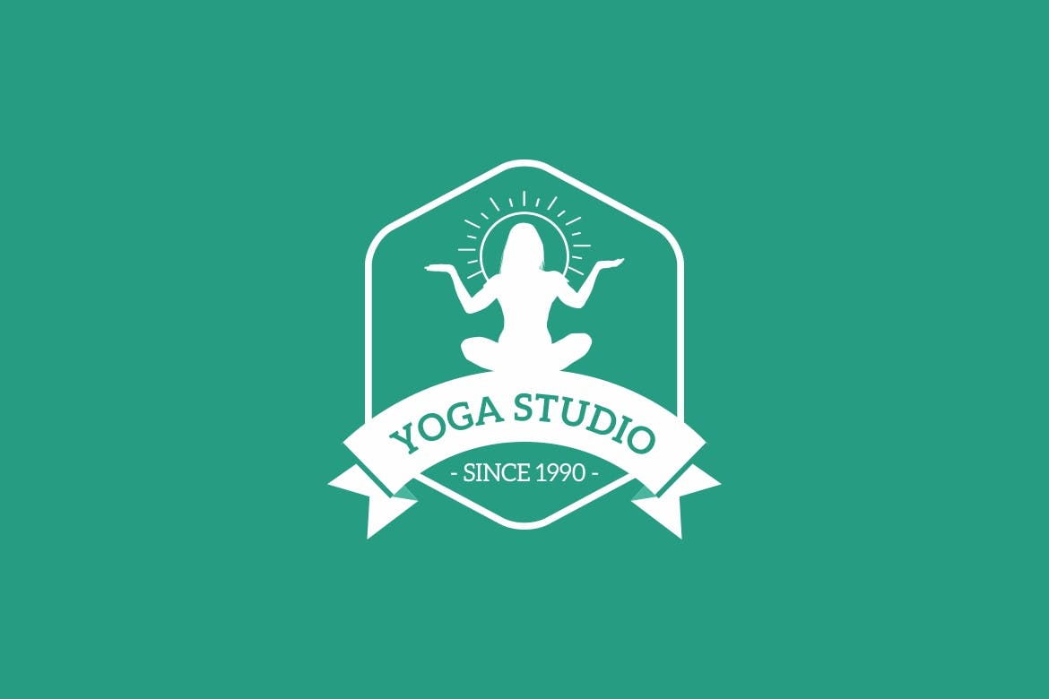 瑜伽培训机构Logo徽章设计模板 Yoga Studio Logo插图(3)