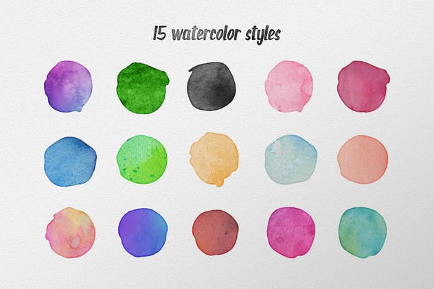 15款高品质水彩纹理和55款水彩飞溅和画笔AI笔刷 AquaLab – Vector Watercolor Effect插图(3)