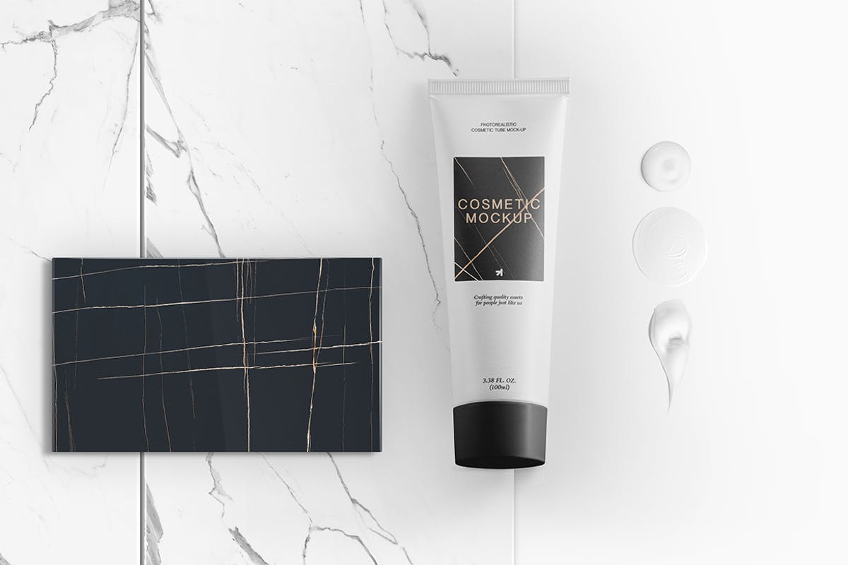 美容化妆品软管包装样机 Cosmetic Tube Packaging Mockup插图