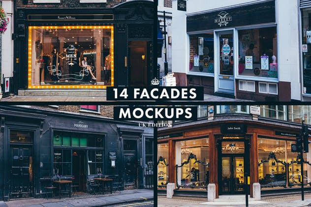 英国街头店招样机模板 Signs & Facades Mockups (UK edition)插图1