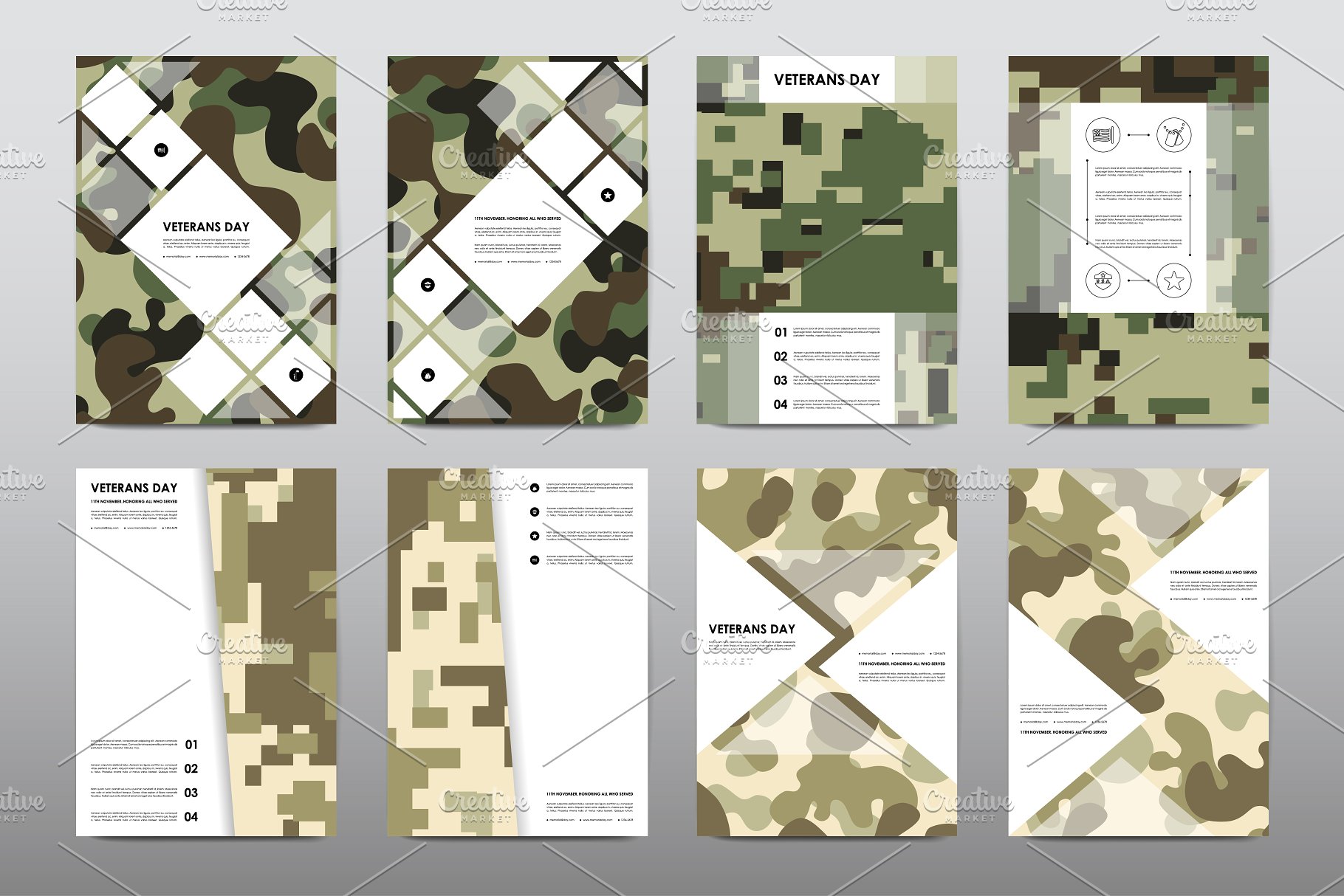 40+老兵节军人宣传小册模板 Veteran’s Day Brochures Bundle插图30