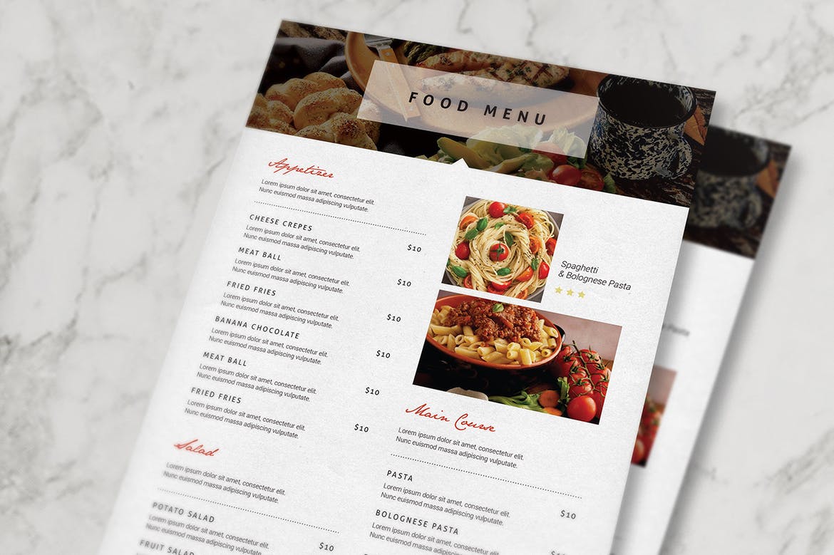 高端时尚现代的高级餐厅西餐厅餐饮菜单菜谱海报传单DM设计模板插图(2)