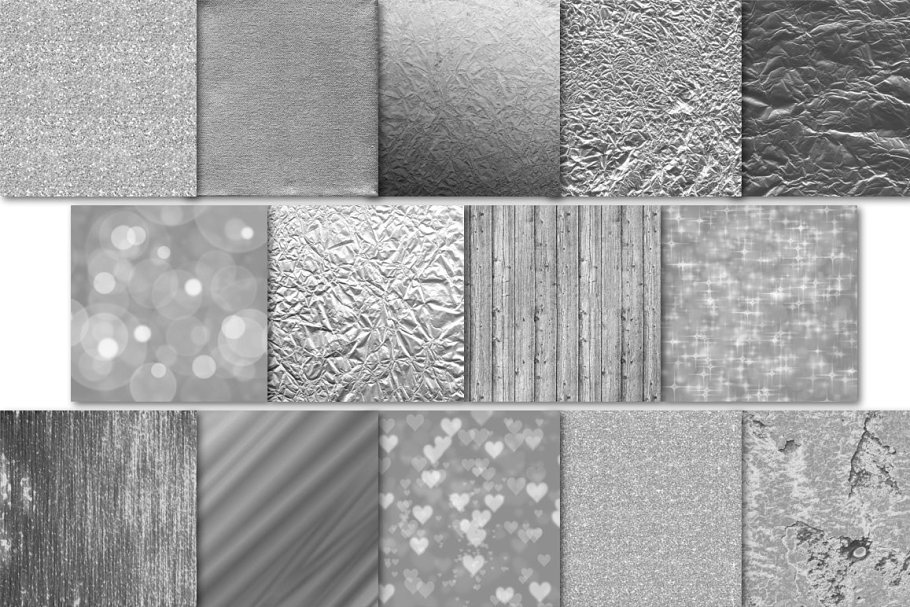 28款金属银色背景纹理 28 Silver Foil Textures/Backgrounds插图2