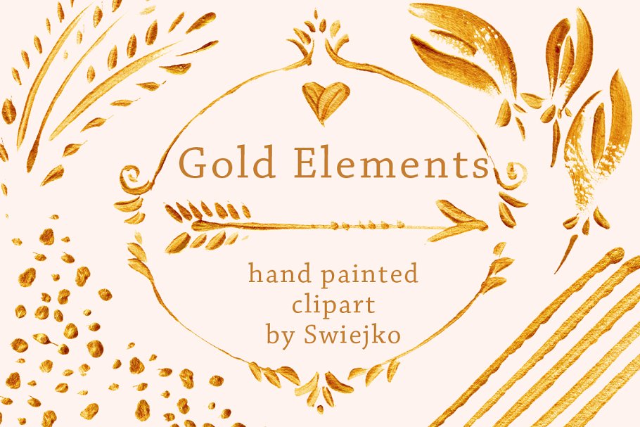 黄金设计元素合集 Gold Design Elements插图