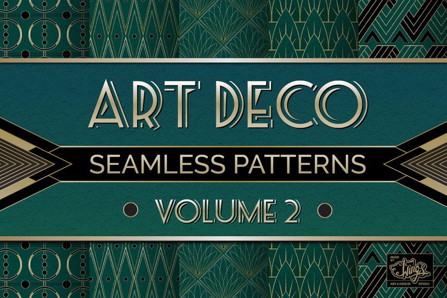 有序规则图案艺术背景纹理v2 Art Deco Seamless Patterns插图